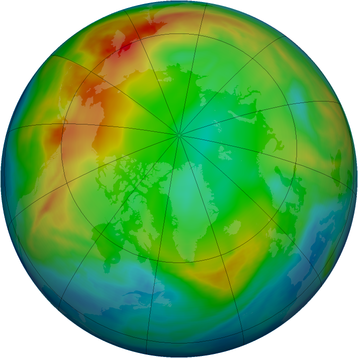 Arctic ozone map for 07 January 2008